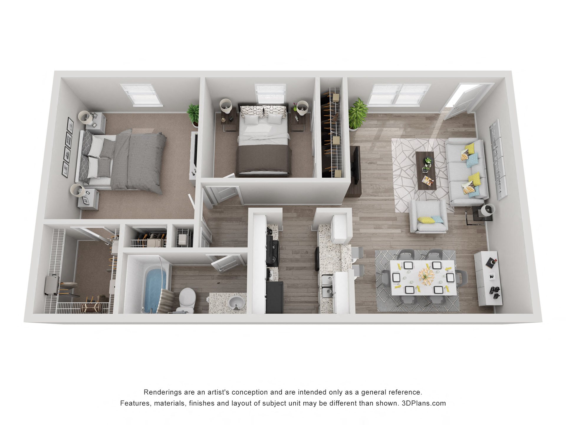 Floor plan layout diagram for 2x1 A Elite